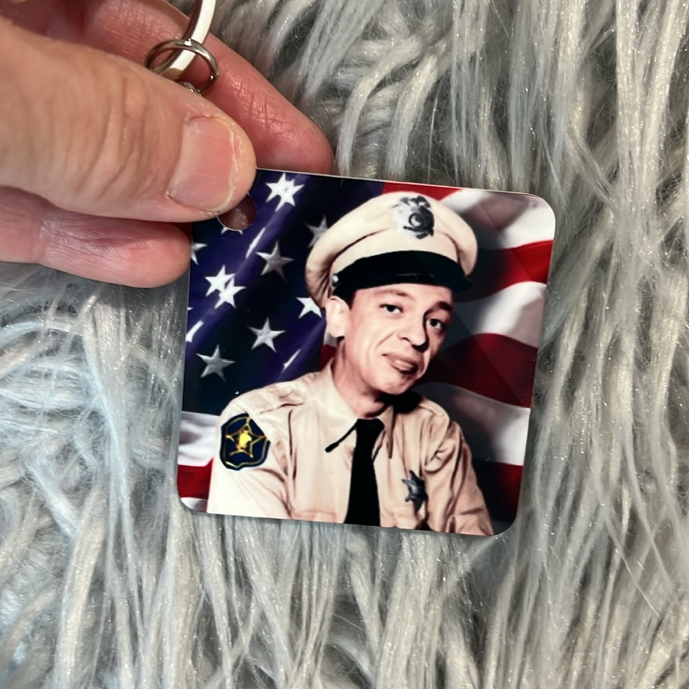Barney Fife Andy Griffith Key Ring Chain New Metal Key Fob Vintage Photo Art - Picture 3 of 7
